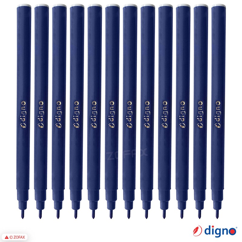 DIGNO SketchStic Felt Tip Pens, BLUE, Pack of 12, Fibre