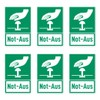 Stickers: 75 x 50 mm, Pack of 6 – Emergency