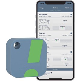 HT1 Smart Temperature Sensor and Humidity Sensor - Bluetooth Thermometer and Hygrometer with App Monitoring - Indoor/Outdoor Temperature and Humidity Monitor for RV, Basement, Fridge & More (1 Pack)