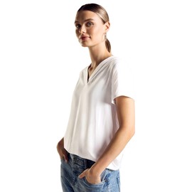 Street One Women's Tunic Blouse with Print, White