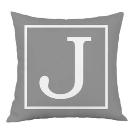 Hangood Alphabet Letter J Cushion Cover 18x18 Soft Plush Throw Pillow Covers 45cm x 45cm J