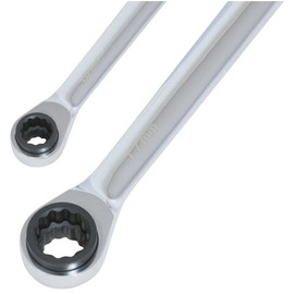 KS Tools 503.4655 4 in 1 GEARplus reversing double ratchet ring spanner set, 2 pcs, 8-19mm