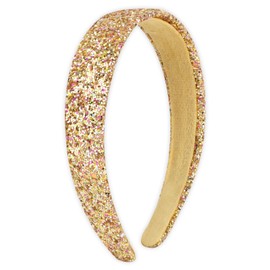 AMCAMI Gold sparkle Headband Sparkly Glitter Headbands for Girls Hair Bands for Little Girls Gold Hair Accessories