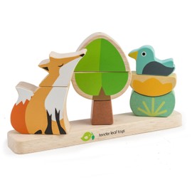 Tender Leaf Toys - Foxy Magnetic Stacker - Wooden Animal Shape Puzzle Set - STEM Learning Shape Identification Stacking and Sorting Game Toy for Kids - 18 month +