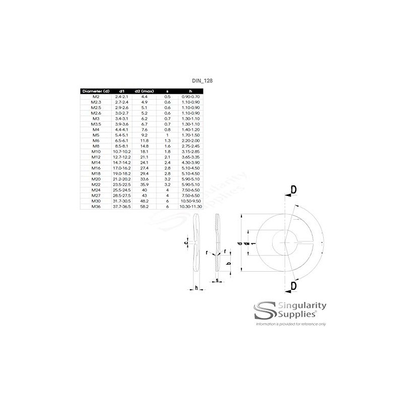 M5 (5mm) Wave Spring Split Lock Washer - Stainless Steel