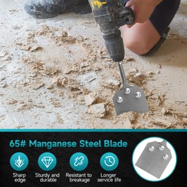 YOSIGHT 4 Inch Wide SDS-Plus Shank Floor Scraper Tile Chisel & Thin-set Scaling Chisel - 4 In. x 10 In. Alloy Steel Bit Chisel - for Cleaning Thin-set Mortar Tile Adhesive