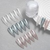White Pearl Chrome Nail Powder Magic Metallic Silver Mirror Effect