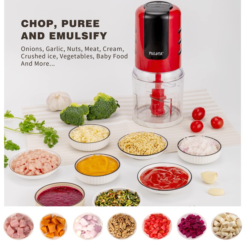 PULOYA Mini Prep Food Processor 2 Cup Small Electric Food