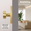 Newlaking Satin Brass Zinc Alloy Dummy Door Knob, Round Non-Locking