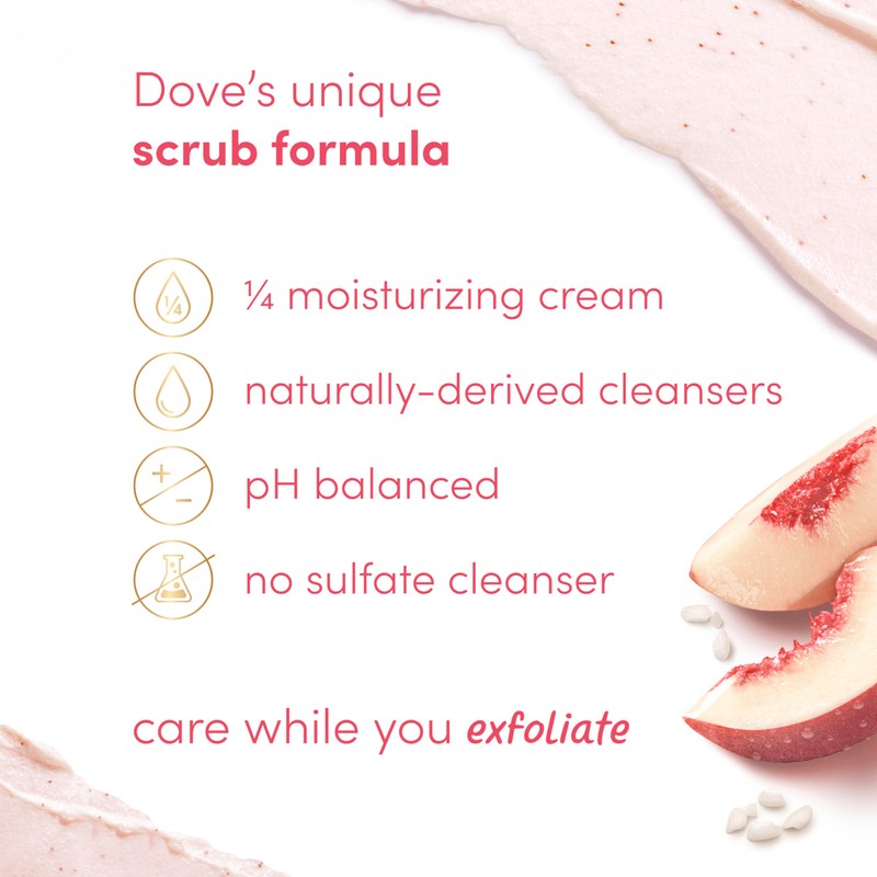Dove White Peach & Crushed Rice Body Scrub Exfoliates and