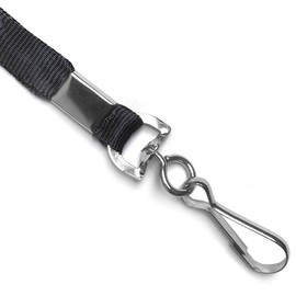 100 Pack Lanyard Swivel Hook Flat Neck Lanyard with Id Holder (Black)