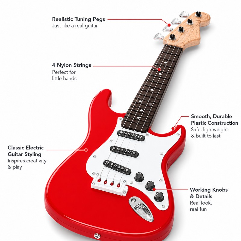 4-String Electric Guitar Toy for Kids – Portable Electronic Musical
