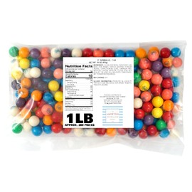 Gumballs for Gumball Machine, 0.5 Inch Mini Gumballs, Approx. 280 Pieces, 1lb Bulk Bag, Bubble Gum Balls Assorted Fruit Flavored Bubble Gum, Gumball Machine Refills