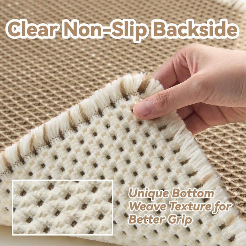 SIXHOME Waffle Bath Mat Non Slip anti Mould Mat for