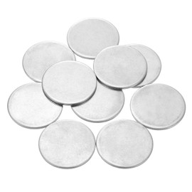 sourcing map 10Pcs Stainless Steel Disc, 1 9/16"(40mm) Dia 0.12"(3mm) Thick 304 Stainless Steel Flat Round Sheet Blank Round Circle Plate for Crafts Metal Stamping and Jewelry Making