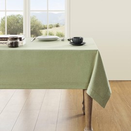 ZeeMart Green Tablecloth, Farmhouse Linen Style Table Cloth Rectangle Table Cloths 60 x 120 Inch Sage Green, Wrinkle Resistant Washable Heavy Weight Tight Weave TableCloths