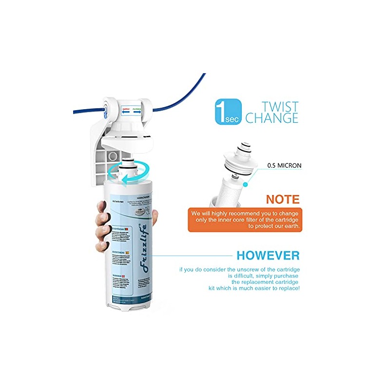 Frizzlife MP99 Replacement Filter Cartridge With FZ-2 Filter Cartridge Inside