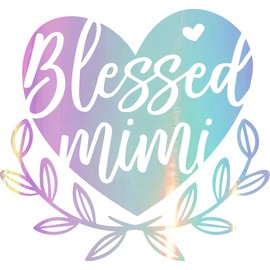 NBFU Blessed Mimi Quote (Holographic Opal Purple) (Set Of 2) Premium Waterproof Vinyl Decal Stickers For Laptop Phone Accessory Helmet Car Window Bumper Mug Tuber Cup Door Wall Decoration