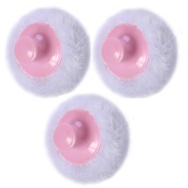 3Pcs Ultra Soft Fluffy Powder Puffs Round Face Body Cosmetic Powder Puff Loose Powder Puffs with Handle Beauty Puff Sponge, Pink