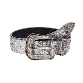 TQUXNGA Fashion Sequin Belt Denim Waistband Punk Studs Belt for Street Player Club Party, silver