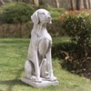 Glitzhome GH20382 Labrador Retriever Dog Statue on Rectangular Base Garden
