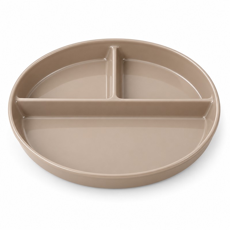 4pcs Round Divided Dinner Plate – Reusable Portion Control Food