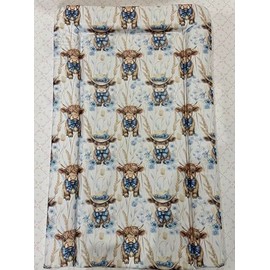Sunnybabies Highland Cow Themed Nursery Baby Changing Mat Soft Padded Deluxe