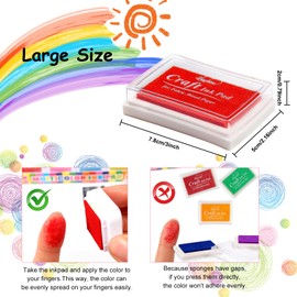 CafullCon Colourful Ink Pads, Pack of 15 DIY Ink Pads, Fingerprints, Ink Pad, Non-Toxic Washable Stamp Pad, Finger Stamp Paint, Colourful for Paper, Craft, Fabric, Painting, DIY, Birthday Gift