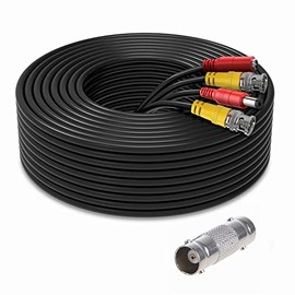 FITE ON 150ft Black BNC Video Power Wire Cord Compatible with Swann Night Owl CCTV Cameras Cable Black