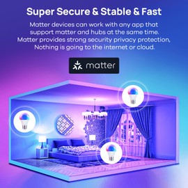 Consciot Smart Light Bulbs, WiFi Bluetooth Color Changing LED Light Bulb, Music Sync, 60W Equivalent Smart Bulb, A19 E26 RGBTW Light Bulbs That Works with Alexa/Google Home/Apple Home/Siri, 3 Pack