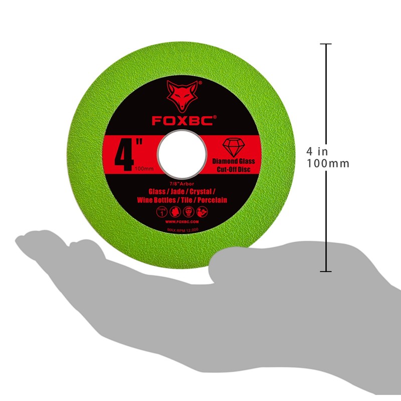 FOXBC Glass Cutting Disc 4 Inch for Angle Grinders, Diamond