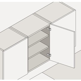 Blum 71B3590 BLUMOTION Full Overlay INSERTA Cabinet Door Hinges with 110-Degree Opening Angle - Nickel