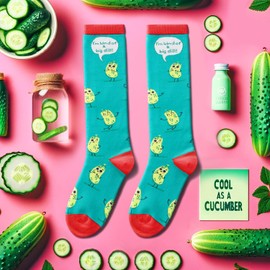 Zmart Knee High Pickle Gag Gifts Women - Pickle Socks Pun Punny Socks