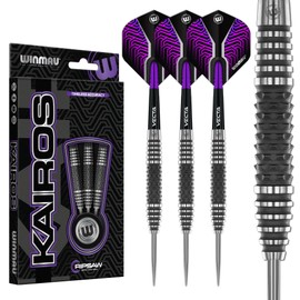 WINMAU Darts Kairos 26g 90% Professional Tungsten Steel Tip Darts Set with Dart Flights and Dart Shafts (Stems)