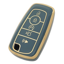 for Ford Key Fob Cover with Keychain Soft TPU Full Protection Car Key Case Cover Compatible with Ford Escape Expedition Explorer F-150 F-250 F-350 F-450 F-550 Maverick Mustang Lincoln Aviator (Blue)