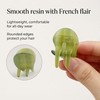 2PCS Mini Green Hair Claw Clips for Women, Tiny Acetate