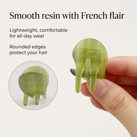 2PCS Mini Green Hair Claw Clips for Women, Tiny Acetate Jaw Clips for Thin & Medium Hair, Small Cute Hair Accessories for Daily School Party Travel