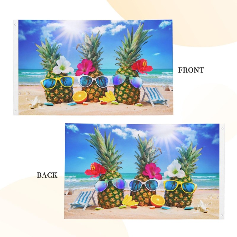 Reaocly Funny Pineapples Sea Beach Flag 3x5 Ft Tropical Summer
