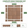 Ripeng Teak 12 Pack Wood Deck Tile Edge Trim Set