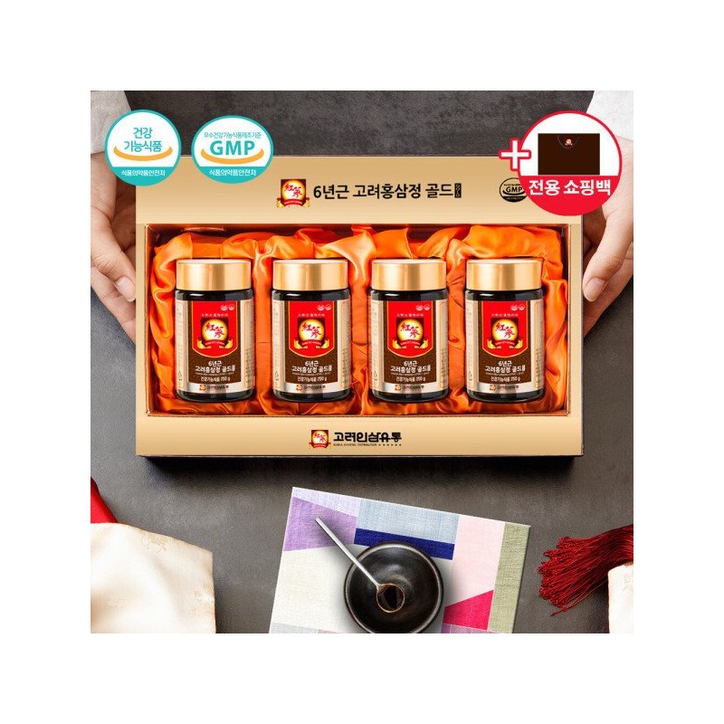 Korean Ginseng Distribution 6년근 고려홍삼정 골드 4P (250g x 4병)