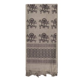 Fox Outdoor Products Tactical Shemagh, Tan/Skulls,One Size