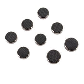 8pcs Button covers for men's shirts button cuffs button cover cufflinks for men - imitation cuff chain for tuxedo, business or formal shirts Buttons on cuffs Shirt button (Carbon fiber black)