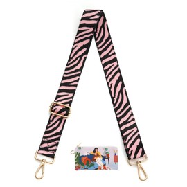 Senral Wide Purse Straps Replacement Crossbody Striped Straps Replacement Shoulder Strap with Gold Bucket (Zebra Strap ZD001-033)