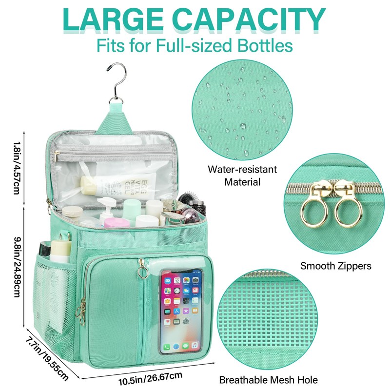 Portable Shower Caddy Bag College, Quickly Dry Toiletry Mesh Tote