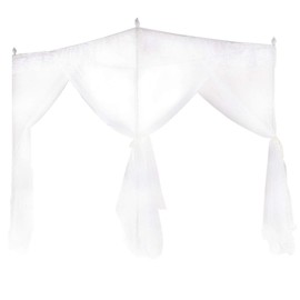 KIMISS Bed Curtain Canopy White Polyester Luxury Princess Three Side Openings Bed Curtain Canopy Netting Mosquito Net Bed Linen (L) (150 x 200 x 200 cm)