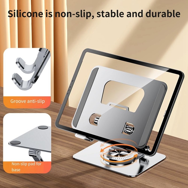 Universal Laptop Stand with 360° Rotating Base, Adjustable Height Multi-Angle,