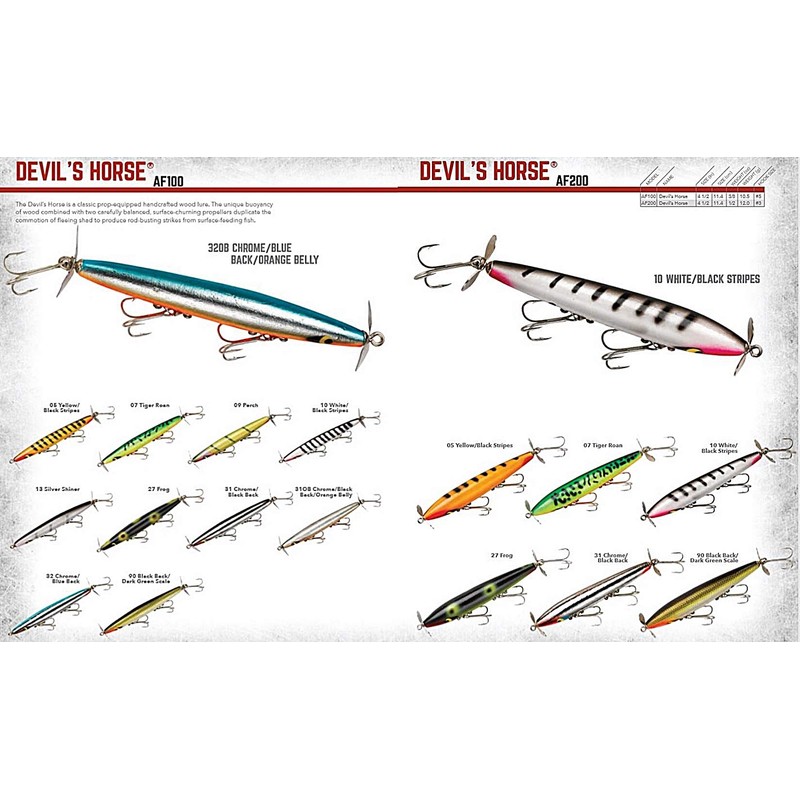 Smithwick Lures AF210 Devil's Horse, White/Black Stripes, 4 1/2", 0.5
