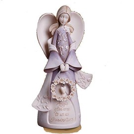 Enesco 4014325 Foundations Grandmother Angel Stone Resin Figurine, 7.5"