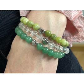 Majas Perlen Aventurin Armband echt mit Perlen 8mm und Herzperle aus Edelstahl - passend Größen 16 bis 19cm - Handmade Perlenarmband Inspiration Wahre Liebe - Spiritueller Schmuck Damen