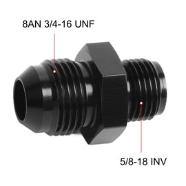 EVIL ENERGY 8AN Male to 5/8x18 Inverted Flare Thread Fitting Adapter Straight 2Pcs